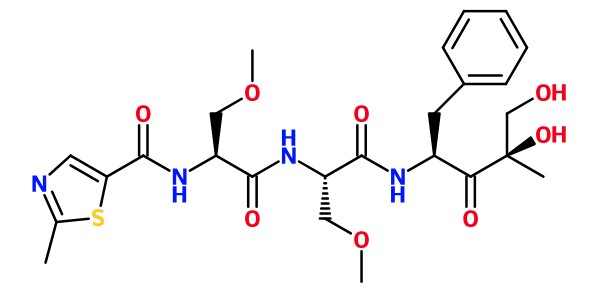 (image for) MC085380 2-Methyl-thiazole-5-carboxylic acid {1-[1-(1-benzyl-3,4-dihydroxy-3-methyl-2-oxo-butylcarbamoyl)-2-methoxy-ethylcarbamoyl]-2-methoxy-ethyl}-amide